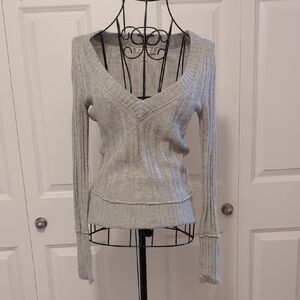 Aeropostale Light Gray V-Neck Sweater